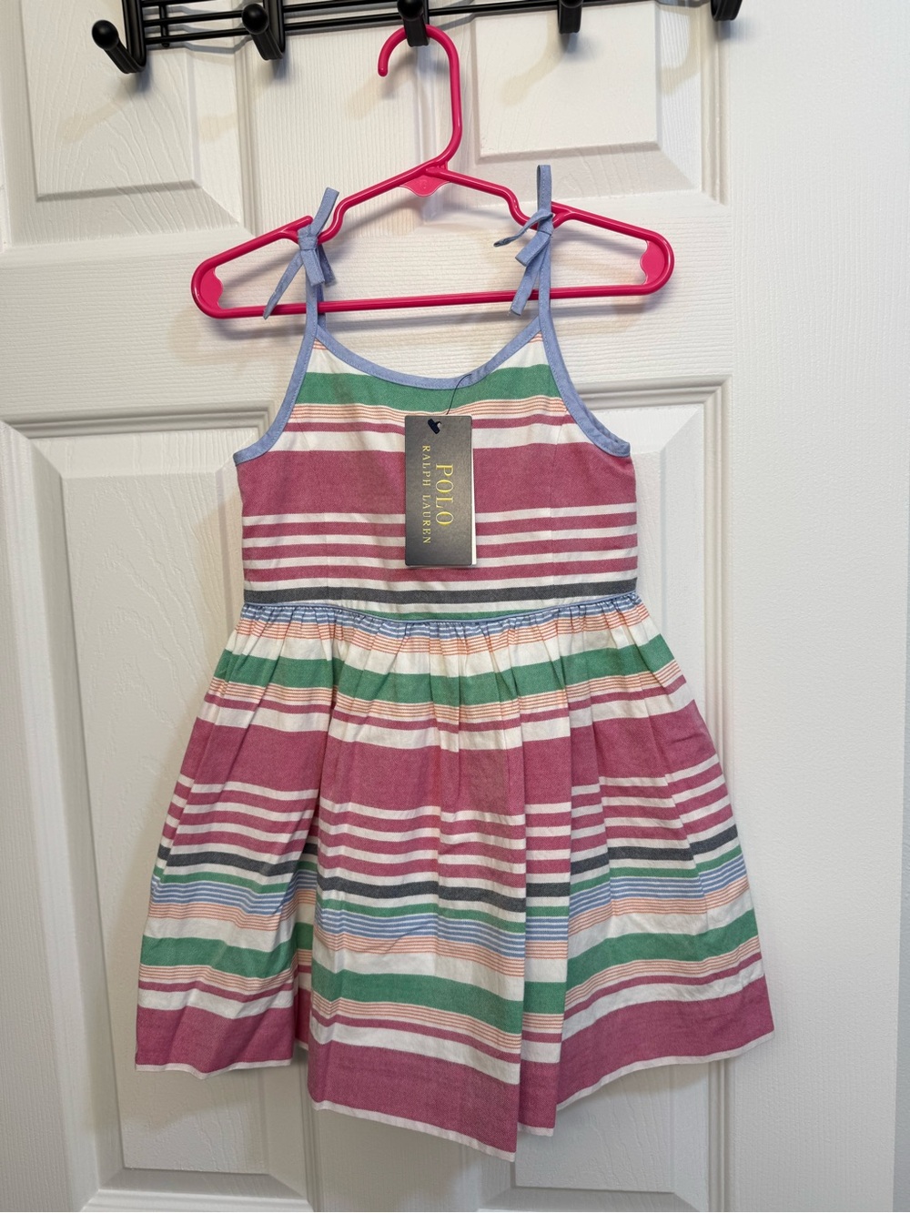 Polo by Ralph Lauren Kids Striped Tie-Shoulder Sundress NWT